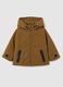 Brown regular fit children's jacket with hood_0