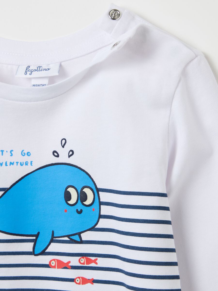 Cotton T-shirt with print and long sleeves_2