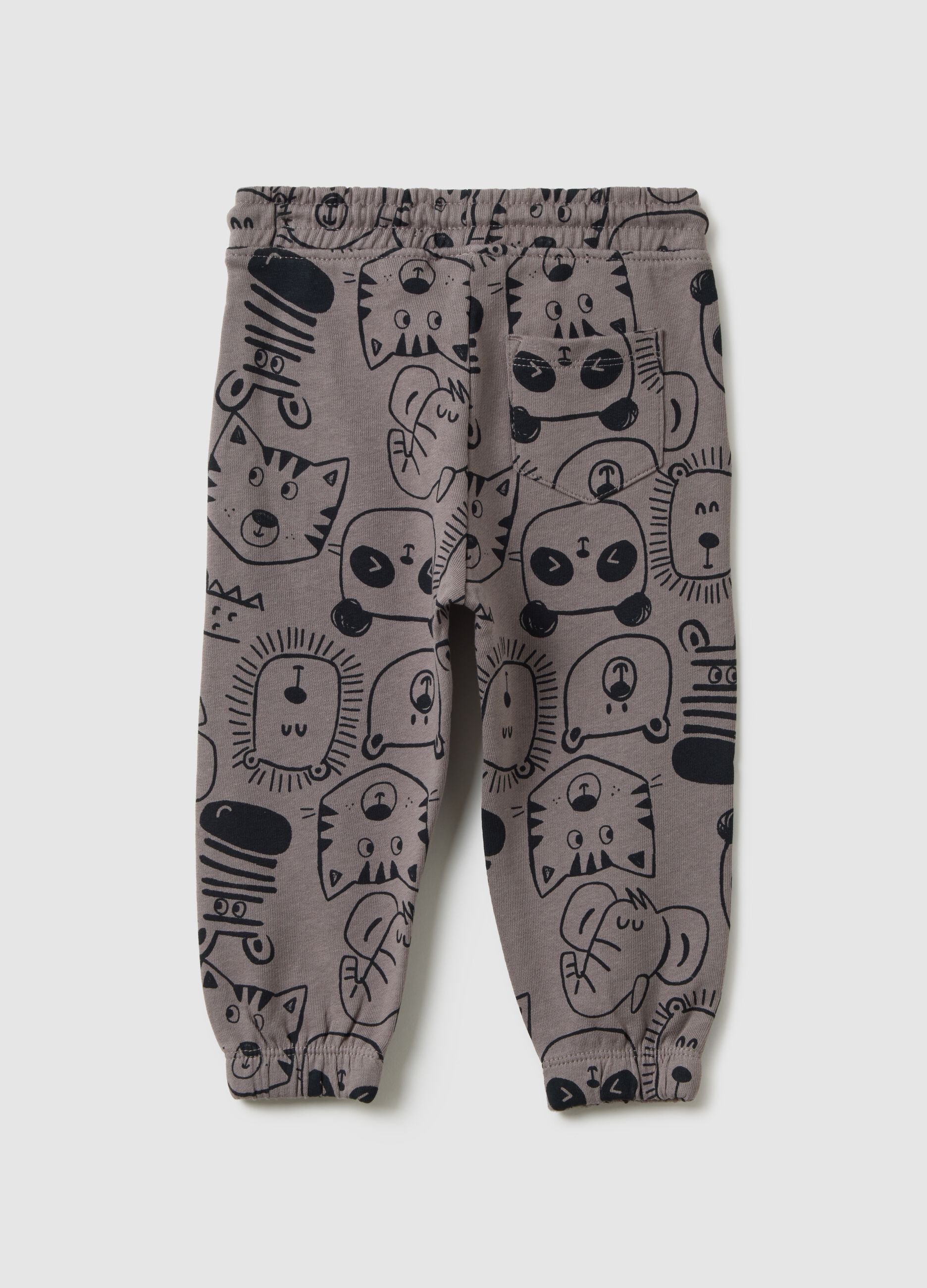 Pantaloni da bambino in puro cotone grigi 