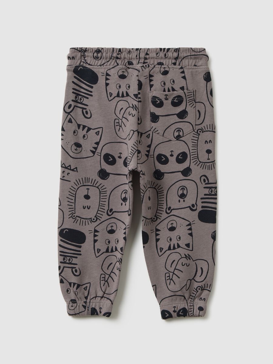 Children's trousers in pure grey cotton_1