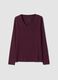 T-shirt viola in modal elasticizzato con girocollo regular fit_0