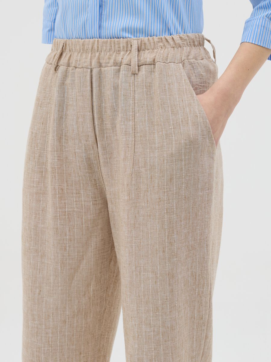 Beige trousers in stretch fabric_2