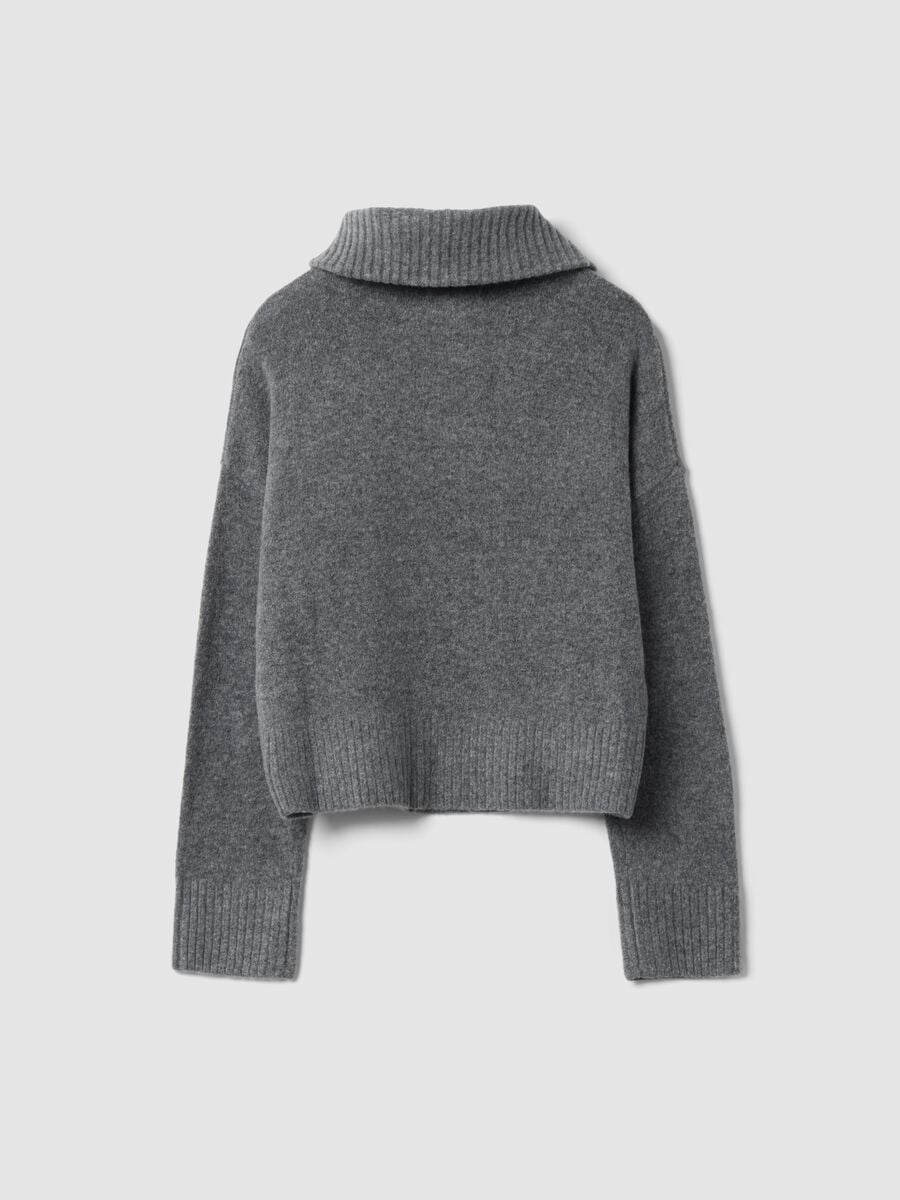 Grey half-zip stretch wool jumper_2