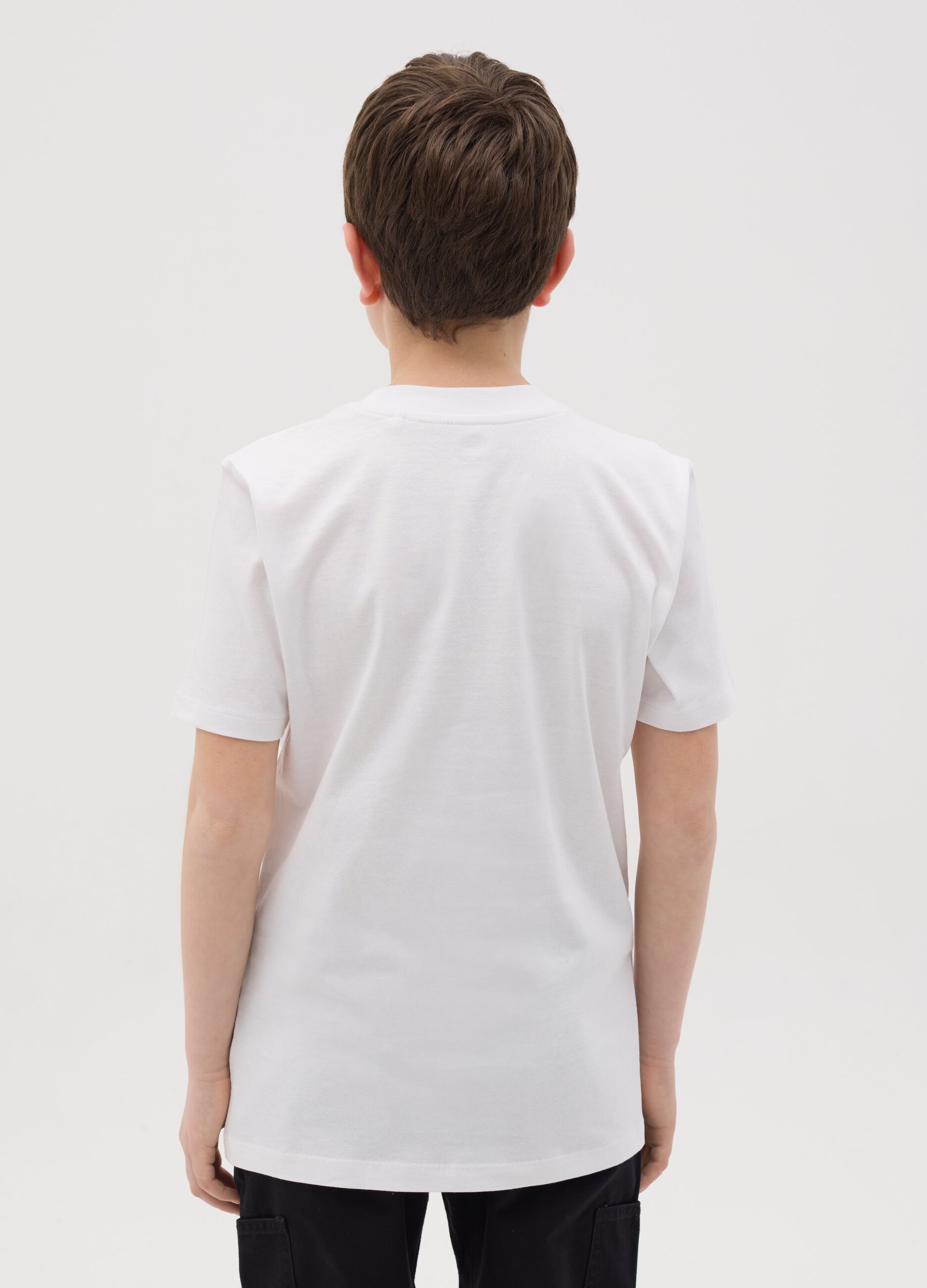 Cotton T-shirt with printed lettering