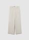 Beige cotton and velvet trousers regular fit_4