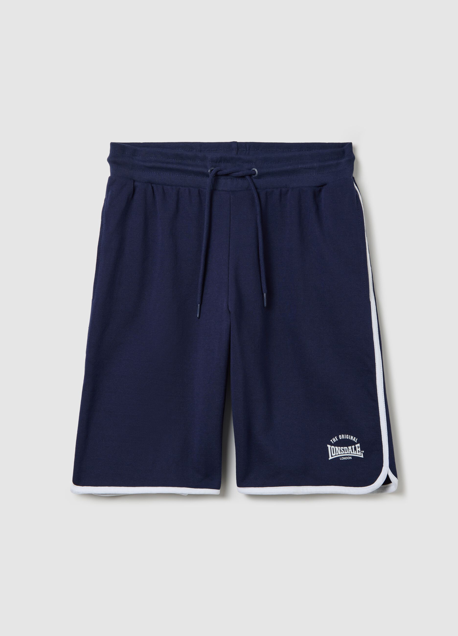 Blue Bermuda joggers with contrasting edging