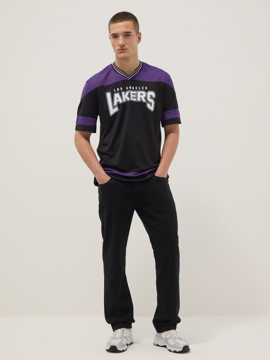 Los Angeles Lakers Regular Fit Multicolour Pure Cotton T-Shirt_2