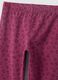 Leggings skinny viola in cotone organico con stampa di cuori per bambina_2