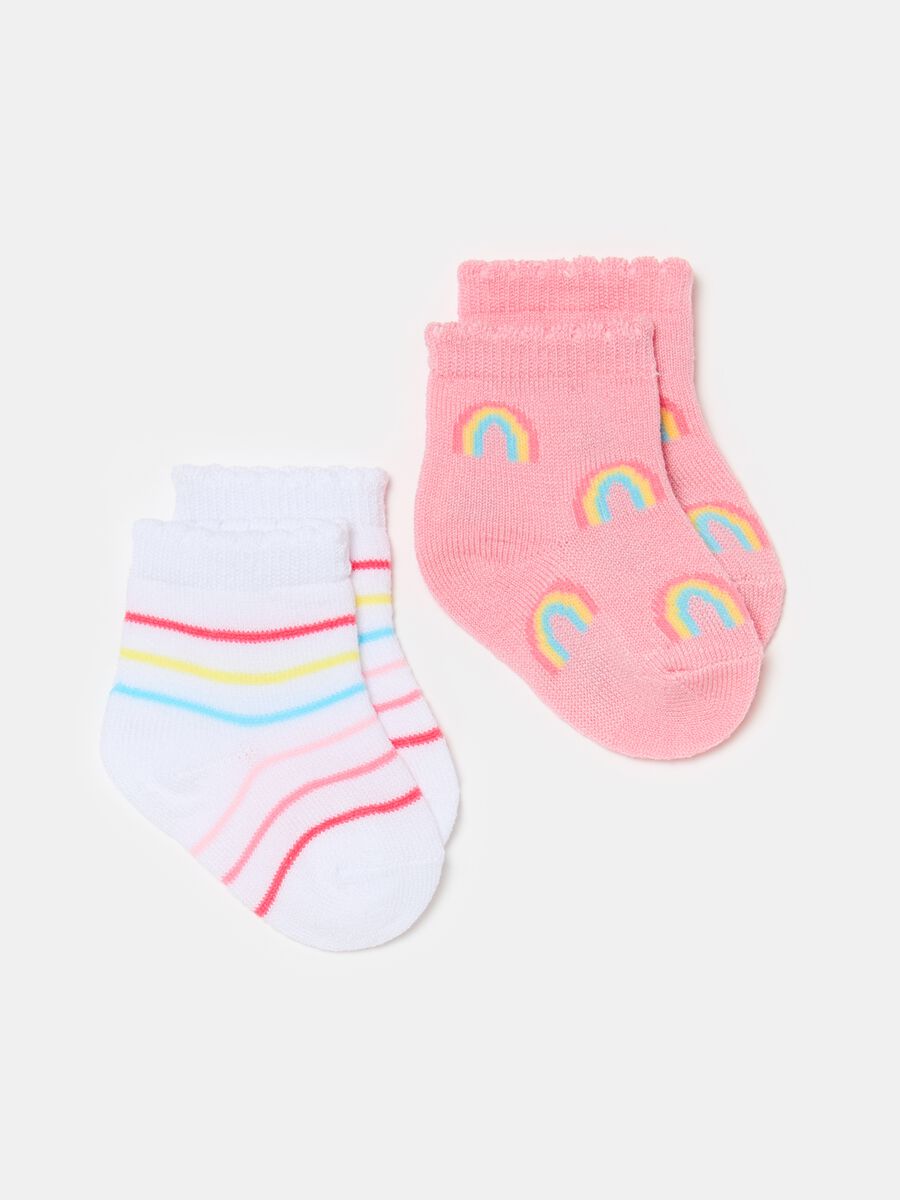 Two-pair pack short stretch socks with design_0