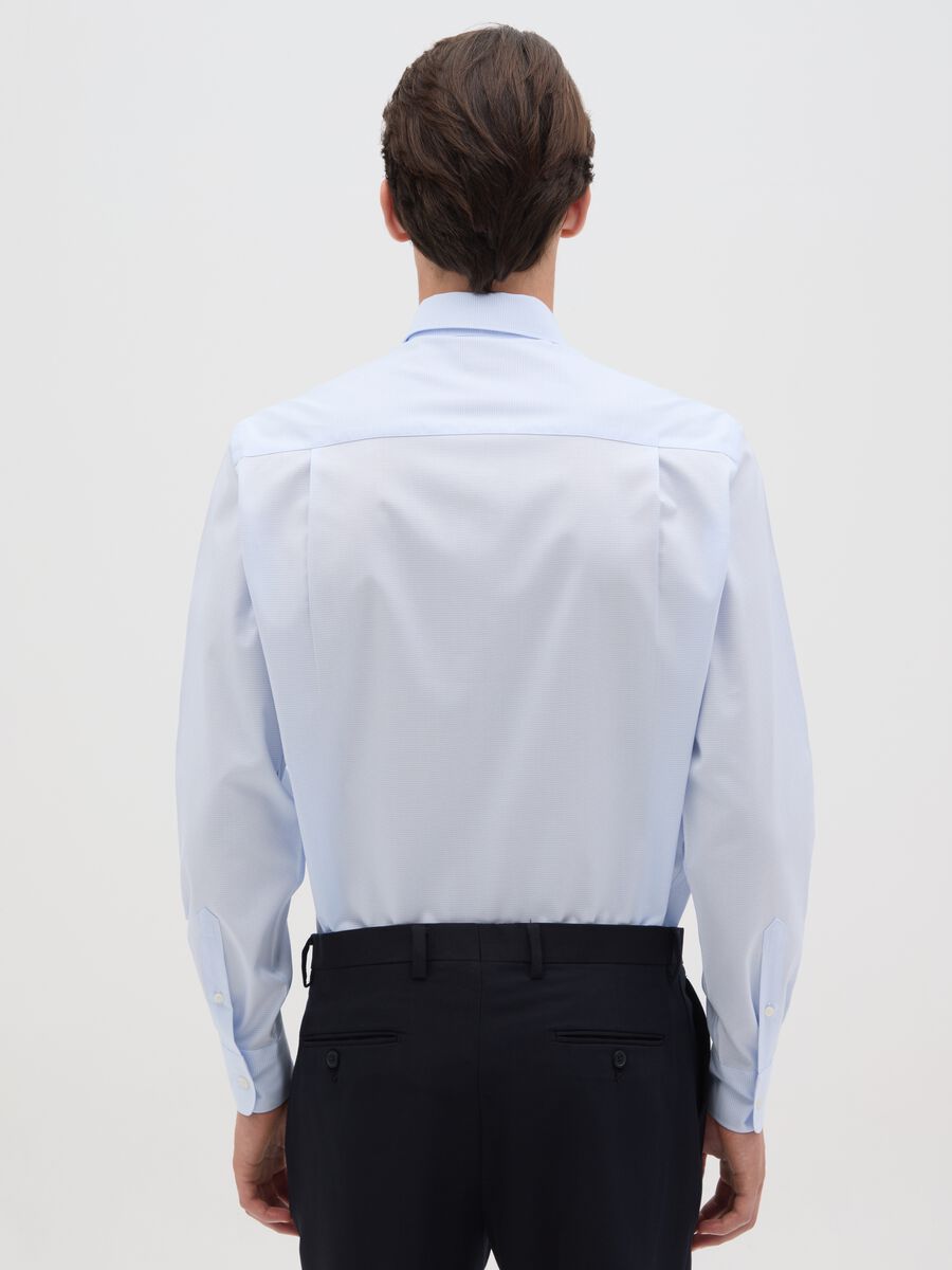 Men's light blue pure cotton regular fit shirt_3