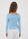 Blue viscose-blend fitted boat-neck top for girls_2