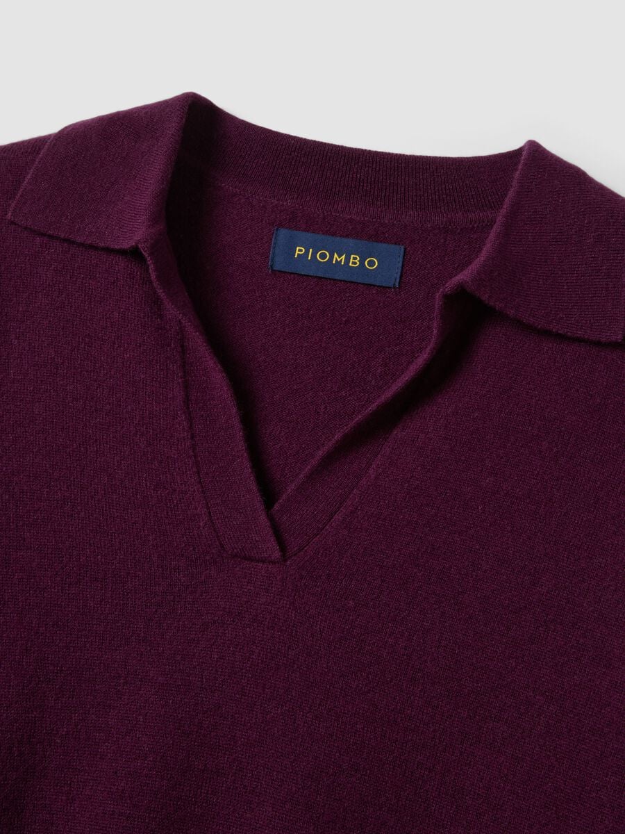 Purple pure wool polo-collar jumper_1