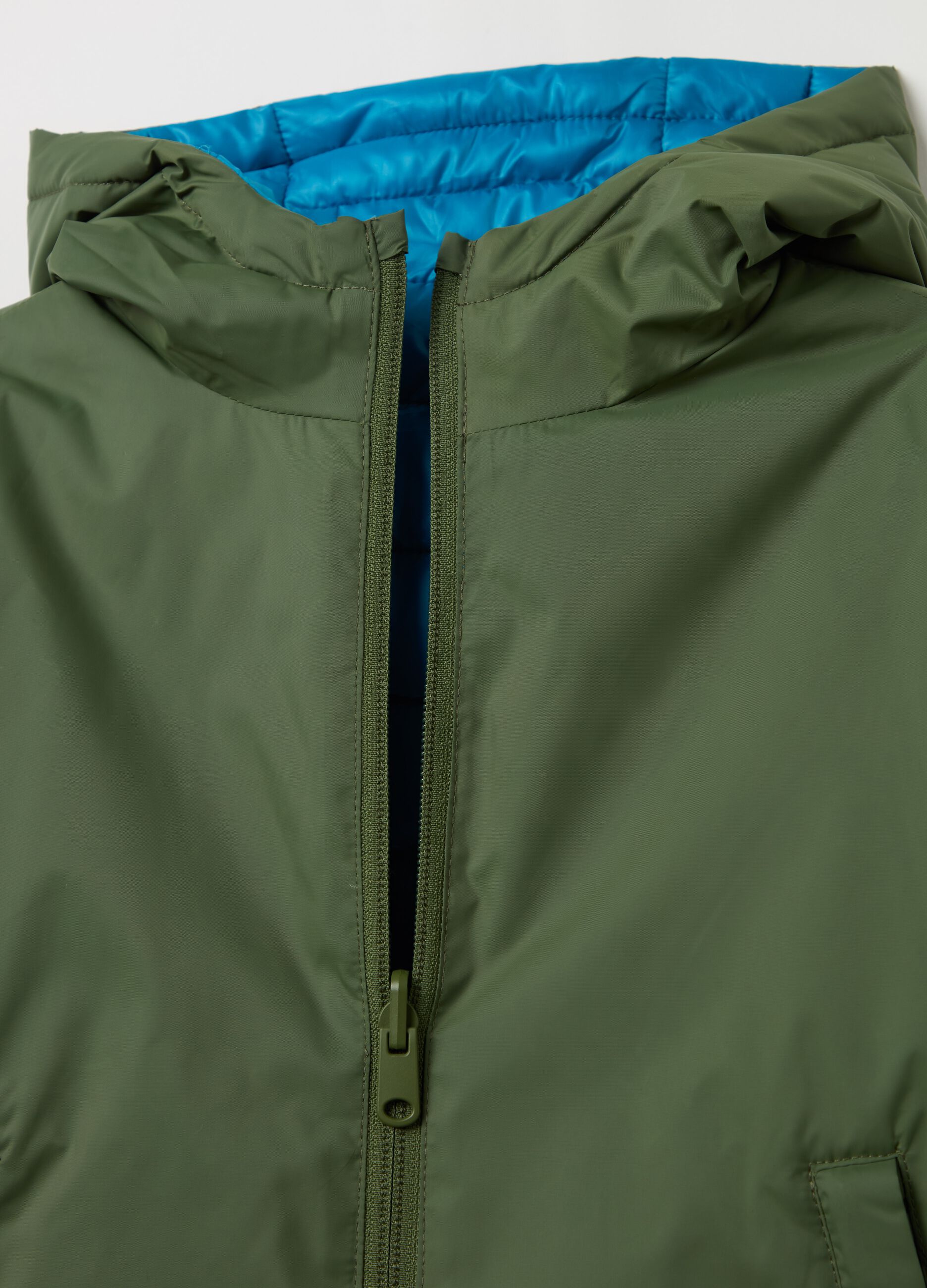 Ultralight reversible down jacket with hood