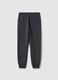 Regular fit black cotton jogger trousers for boys_4
