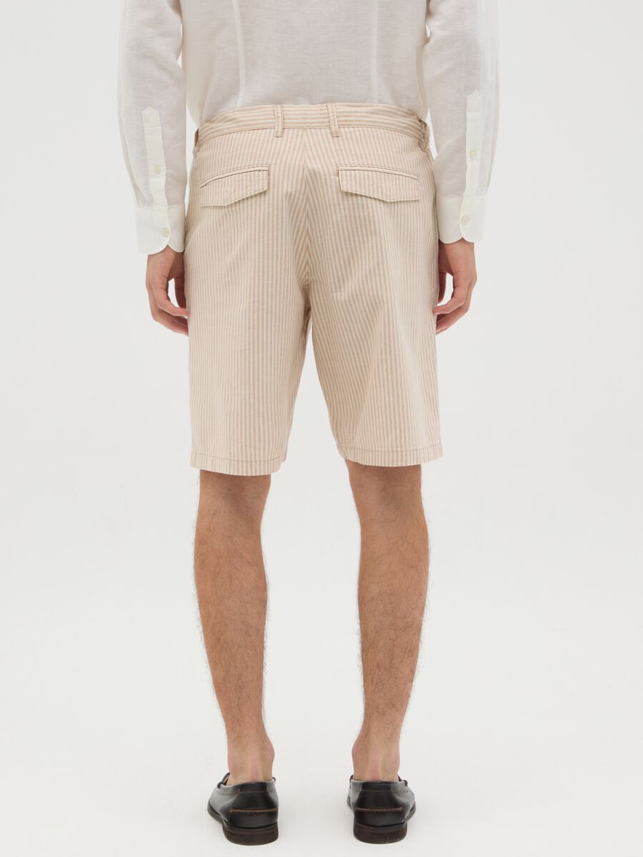 Men’s beige regular-fit Bermuda shorts with drawstring in cotton blend _3