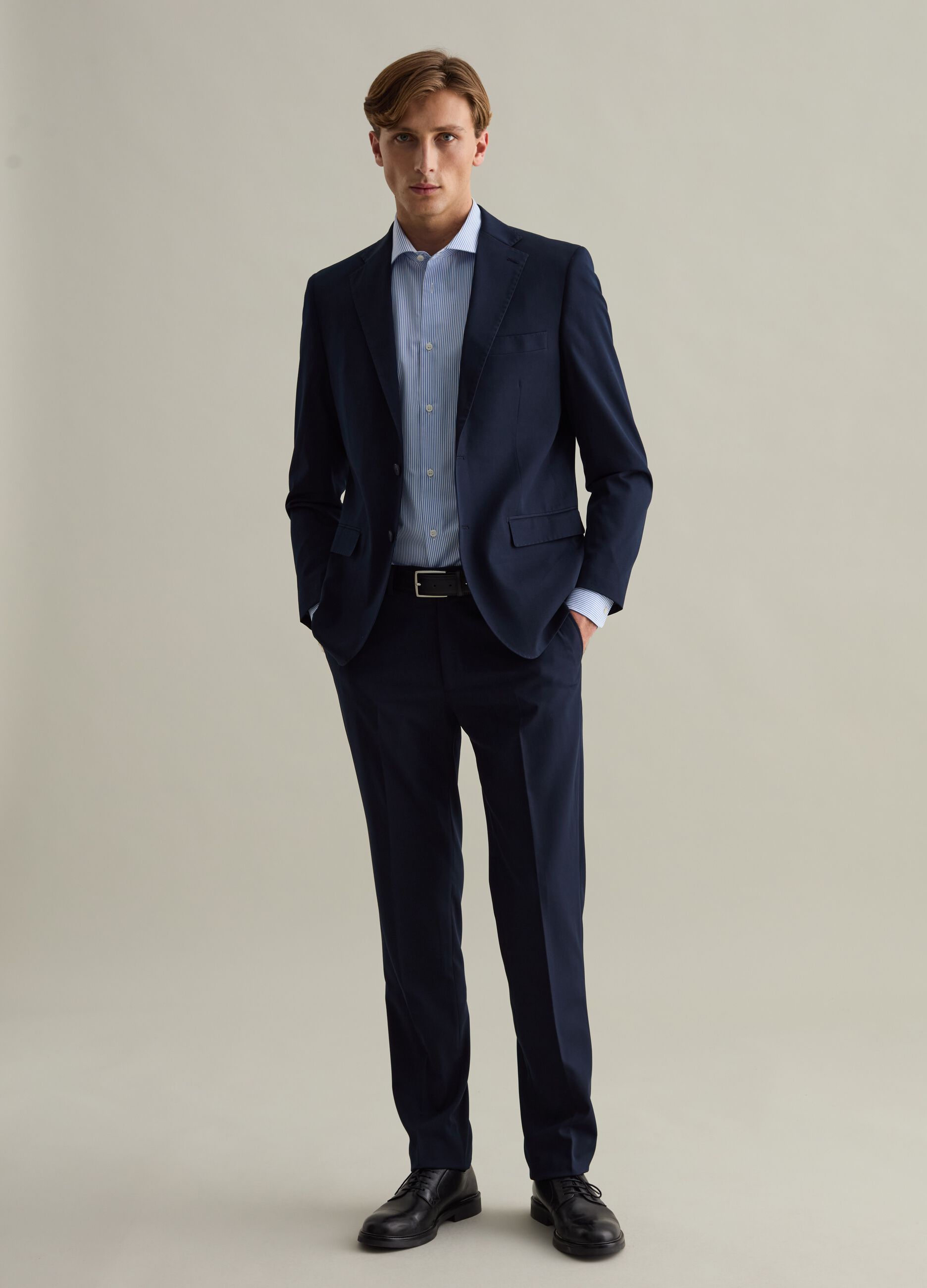 Slim-fit single-breasted blazer in stretch twill