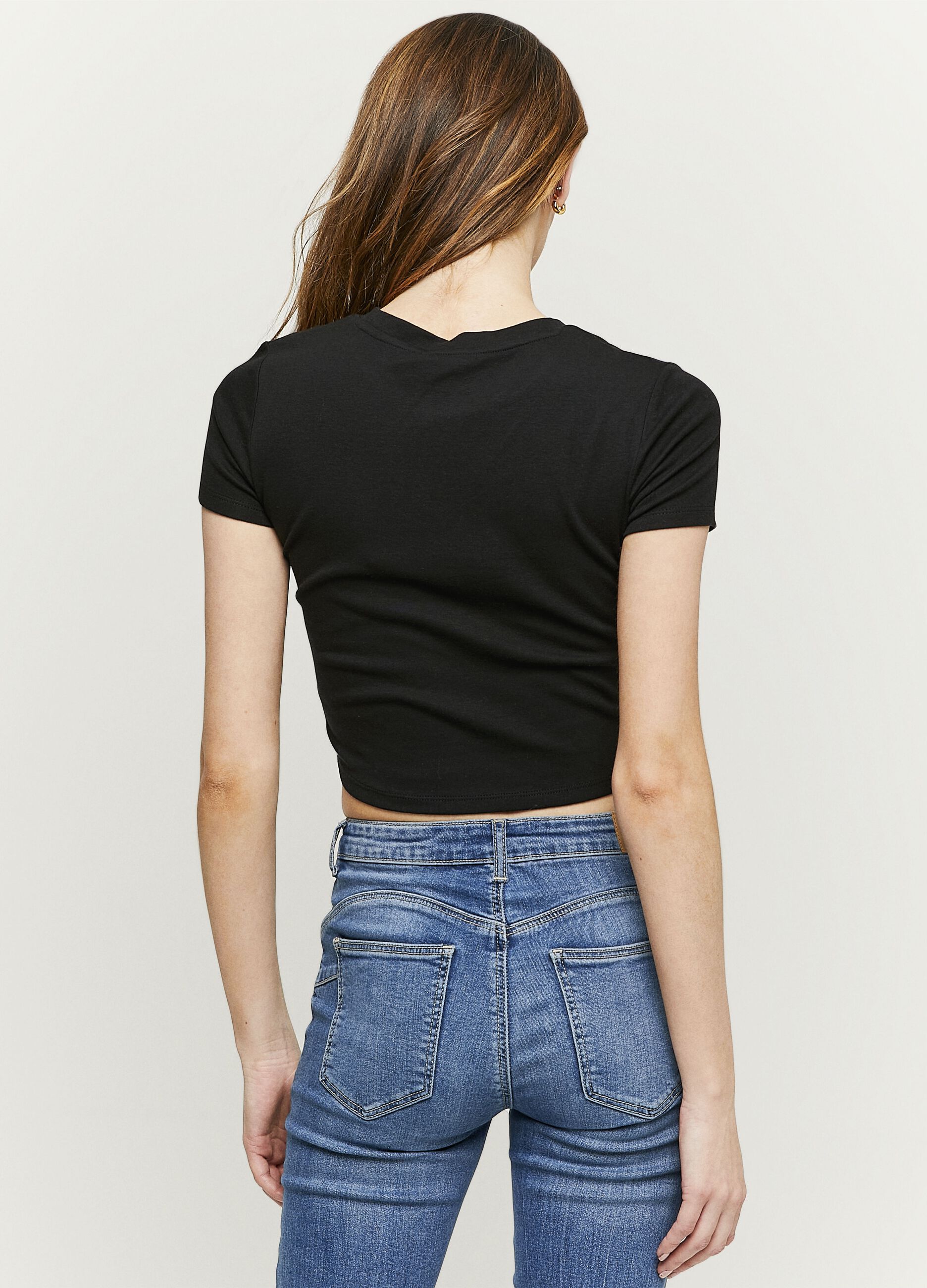 Cropped T-shirt with print