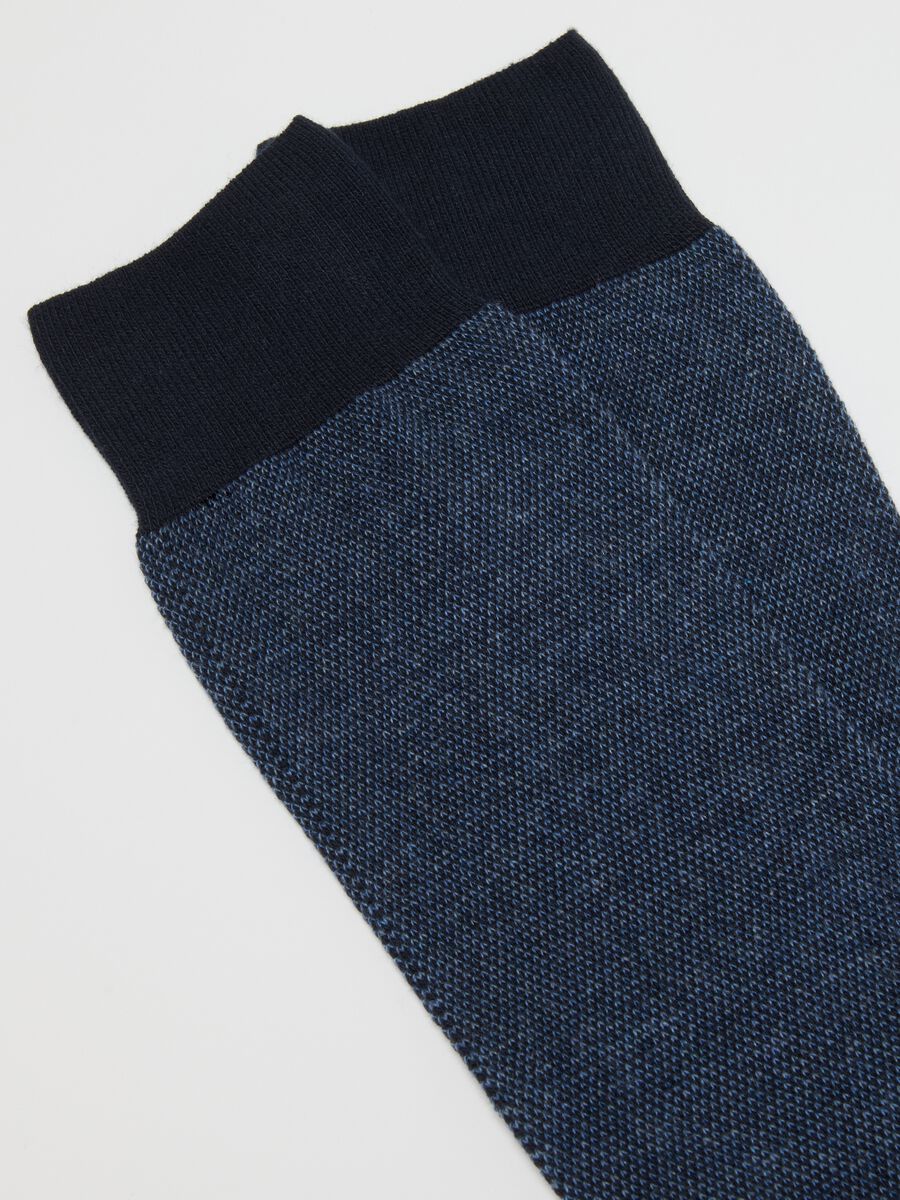 Twin-pack of blue cotton stretch knee-high socks_1