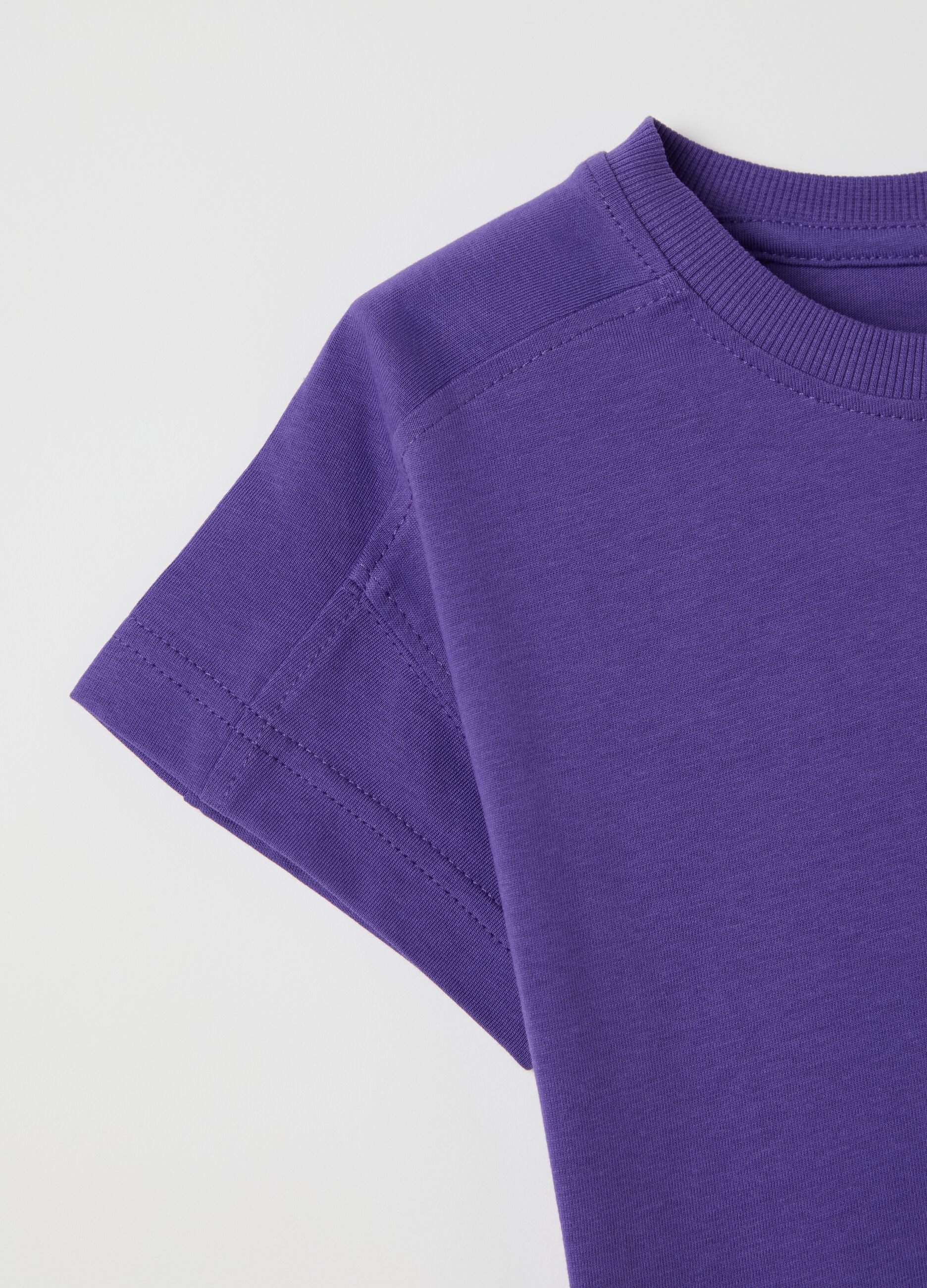T-shirt Essential viola boxy fit in cotone bio