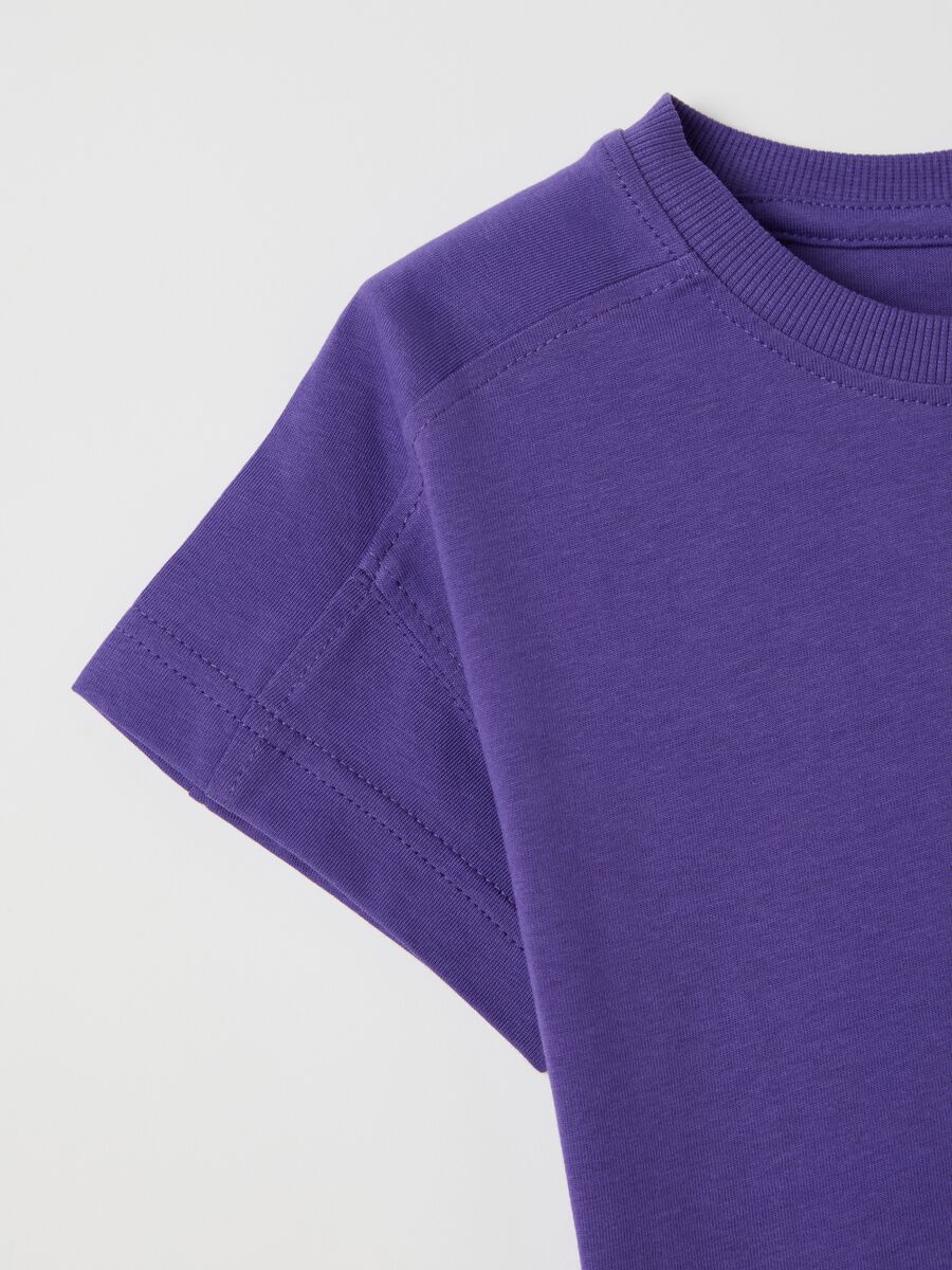 Essential purple boxy-fit T-shirt in organic cotton_2