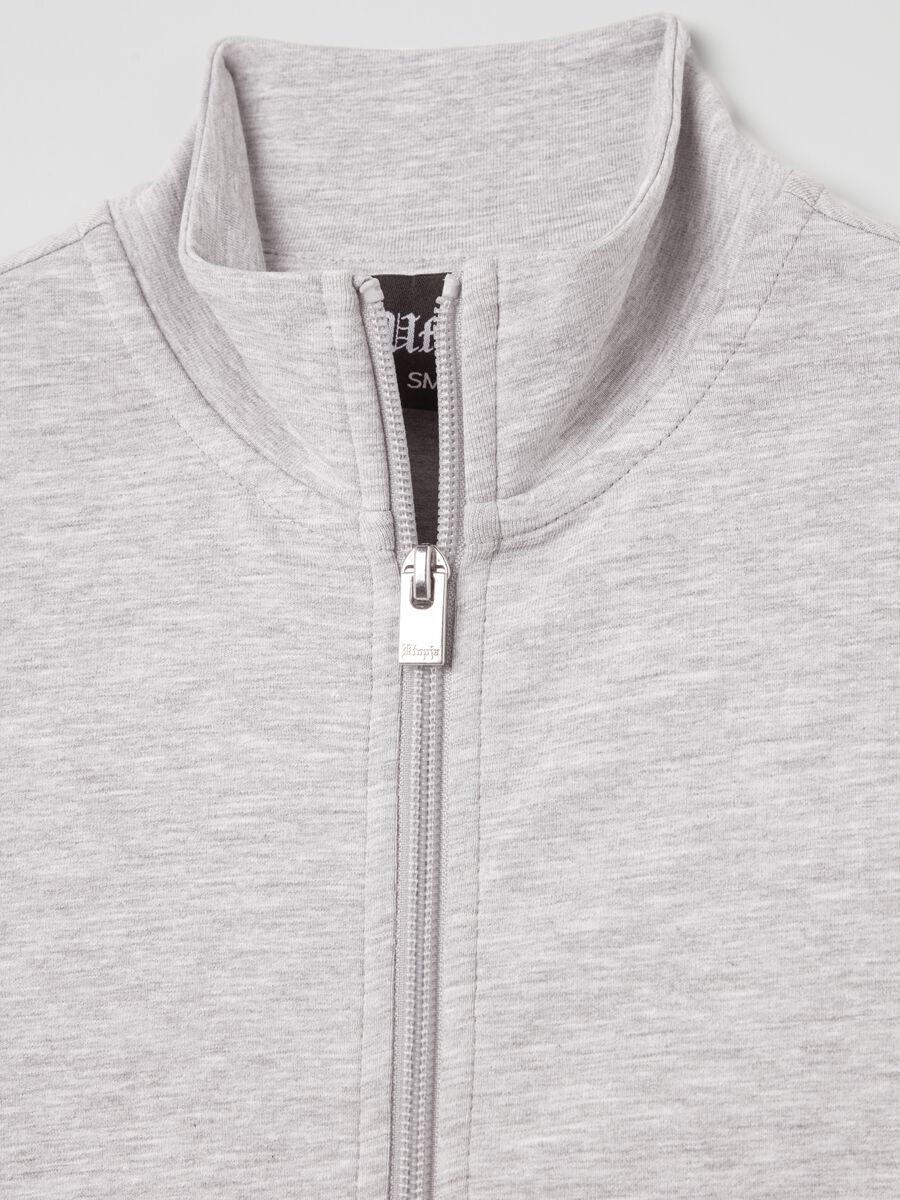 Crop Jersey Full-zip Grey Mélange_6