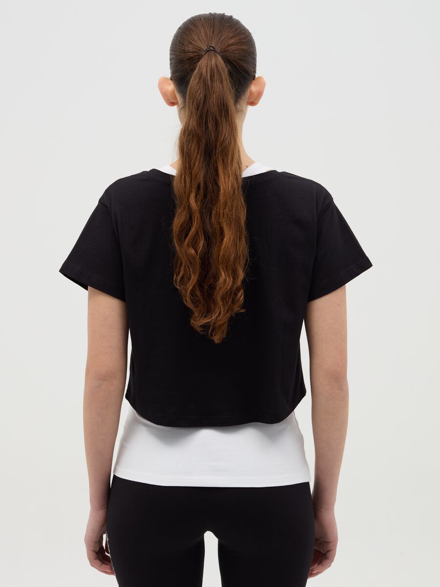 Layered-effect crop T-shirt with print_2