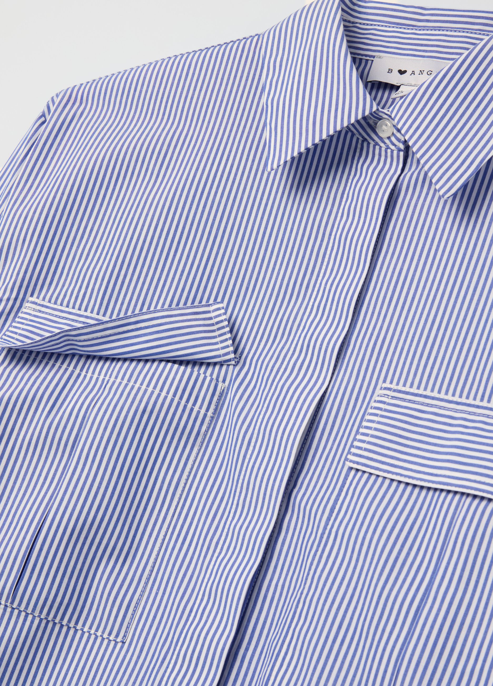 Boxy-fit shirt with thin stripes