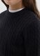 Girls' black crew neck sweater with cable pattern, regular fit_2