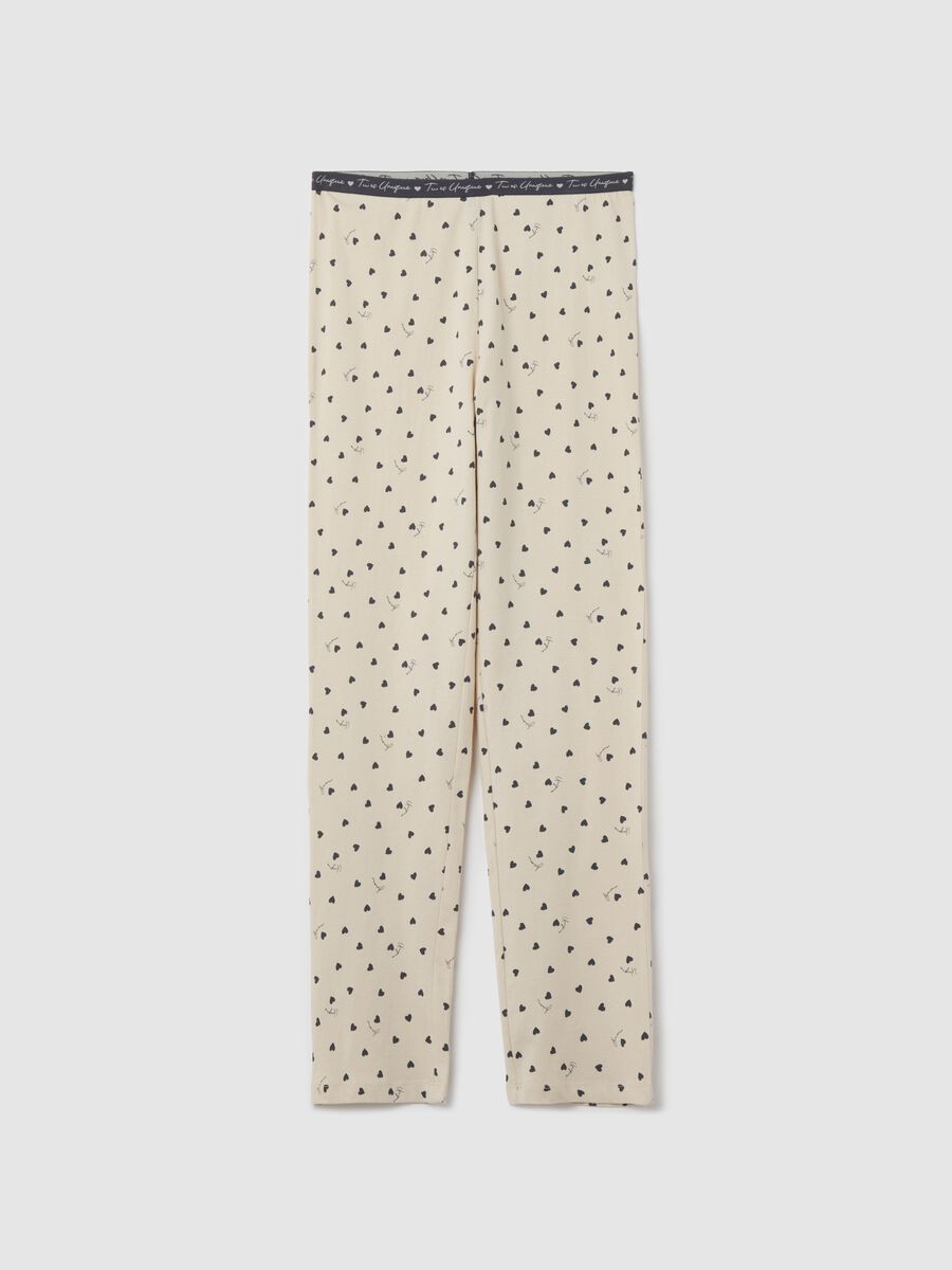 Pyjama bottoms with hearts and contrasting elastic_4