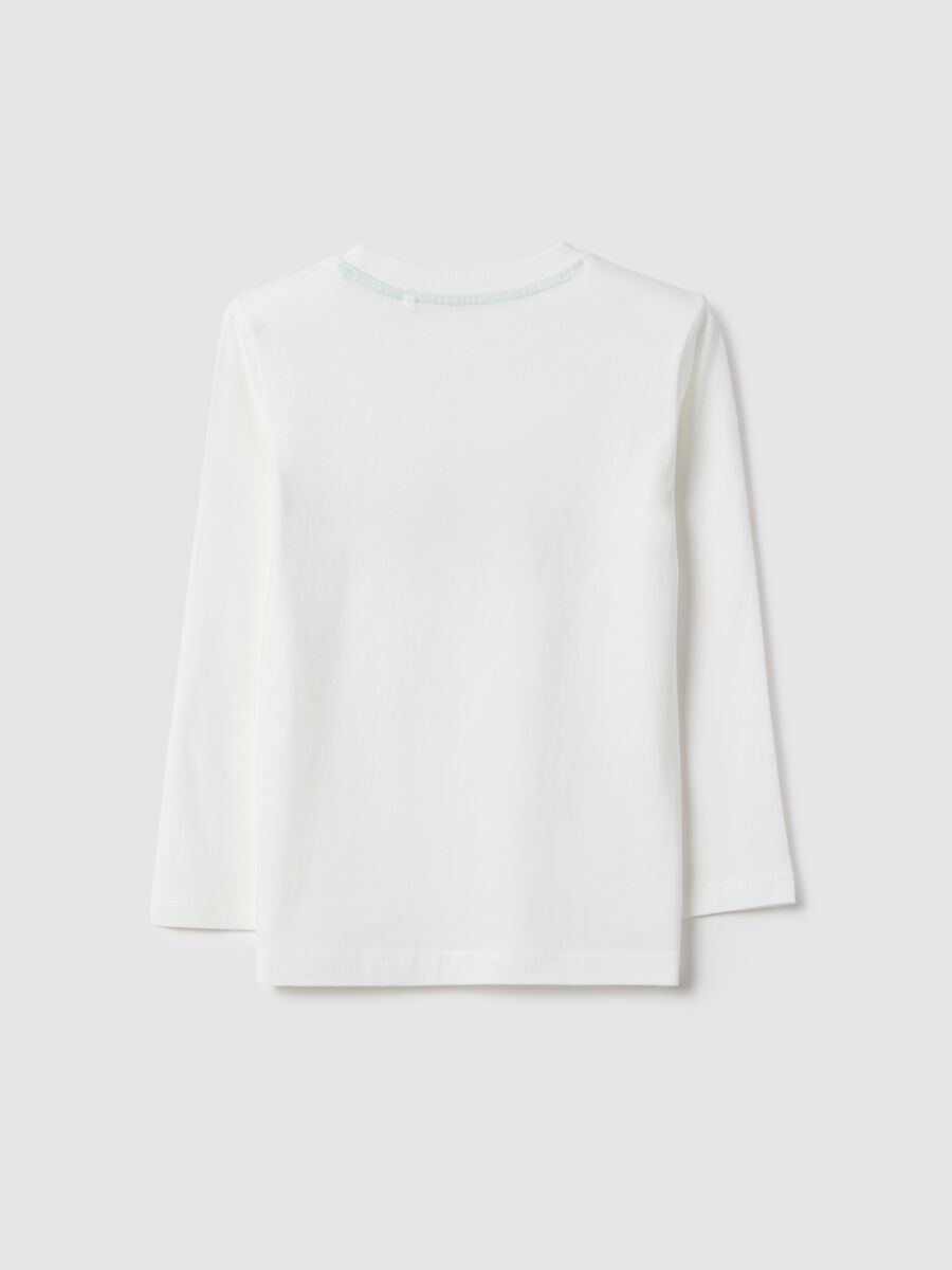 White pure cotton regular fit t-shirt with print_1