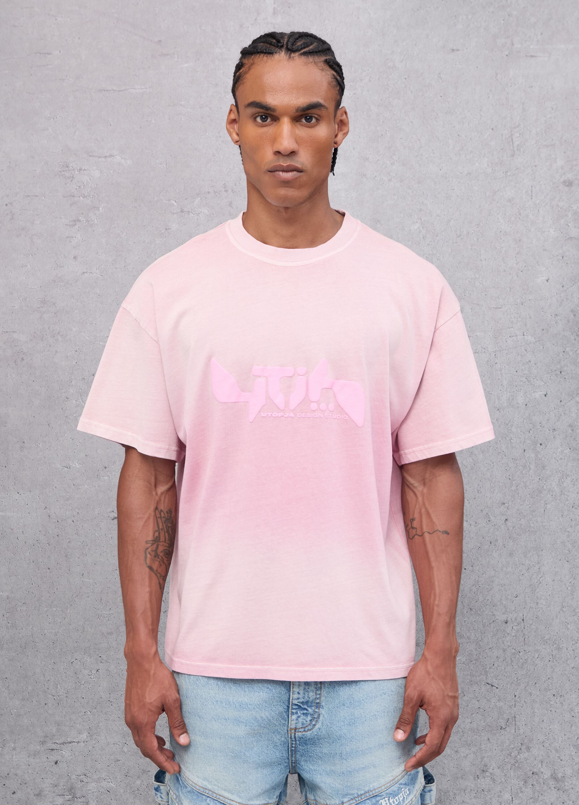 Sunfaded Graphic T-shirt Pink
