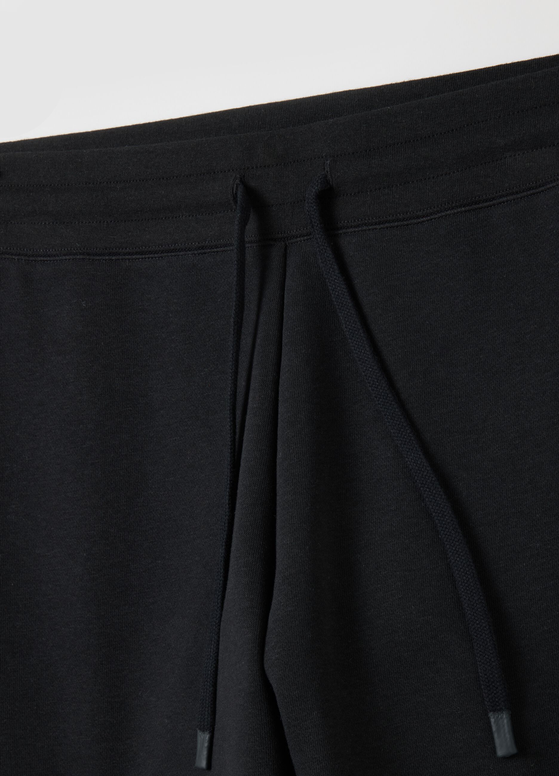 Shorts da donna in misto cotone nero regular fit