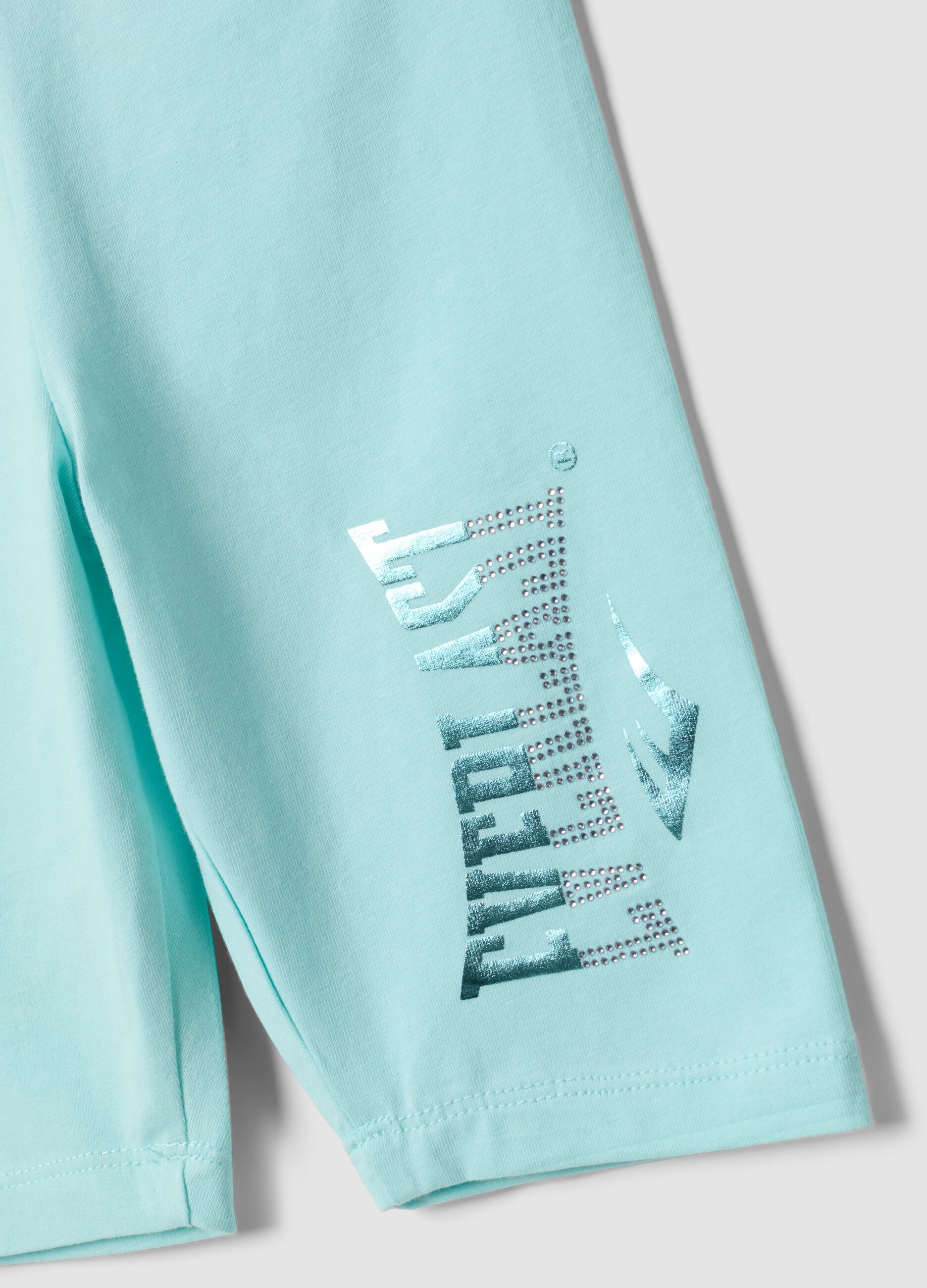 Blue cotton-stretch cycling shorts