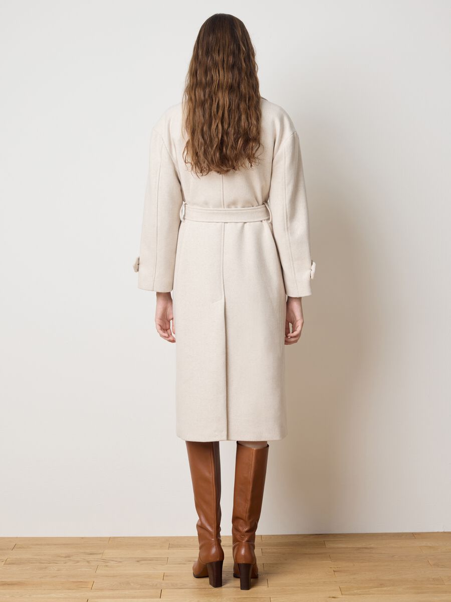 Beige wool blend coat with belt_2