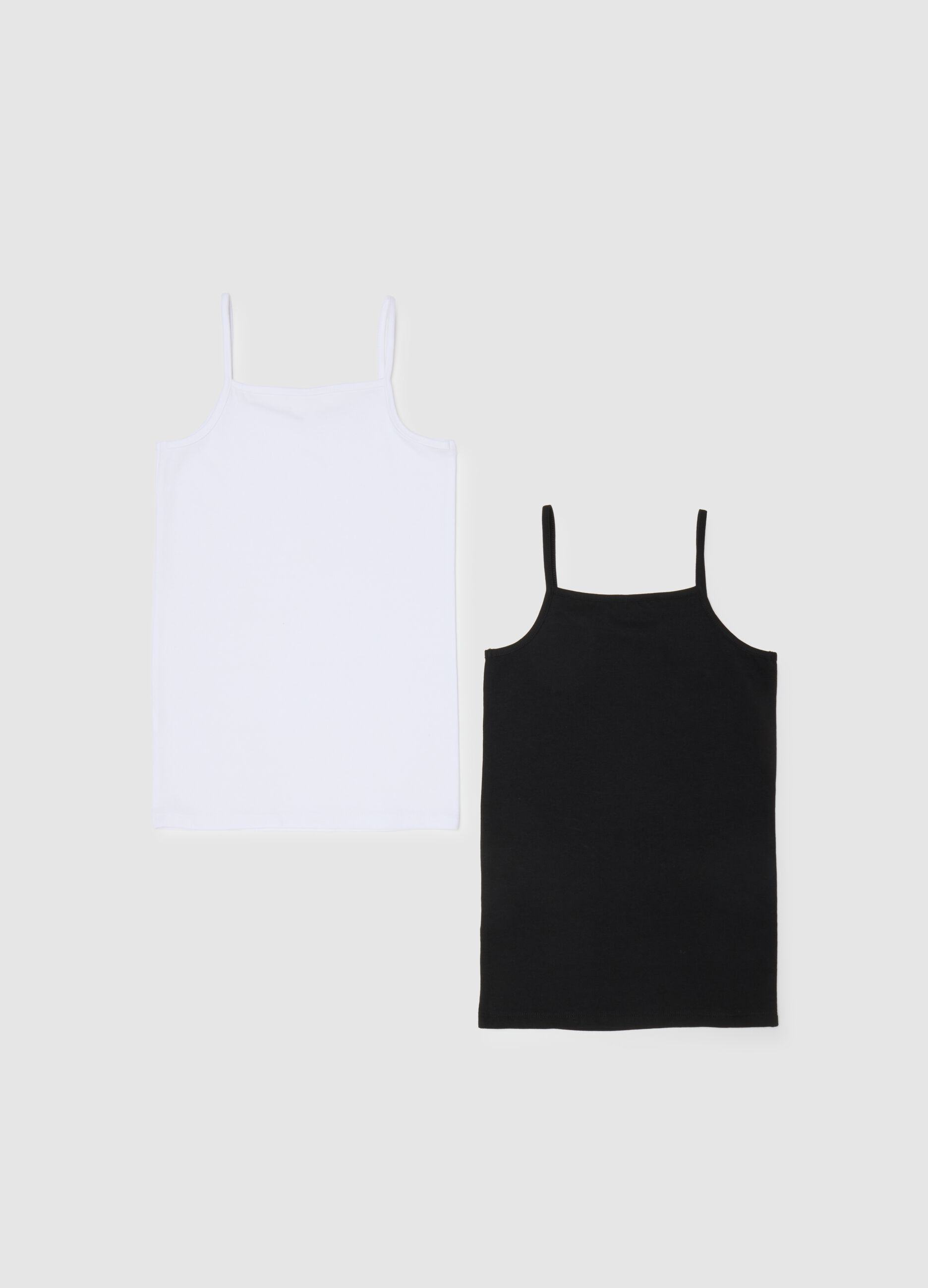 Girl's multicolour stretch cotton vest twin pack