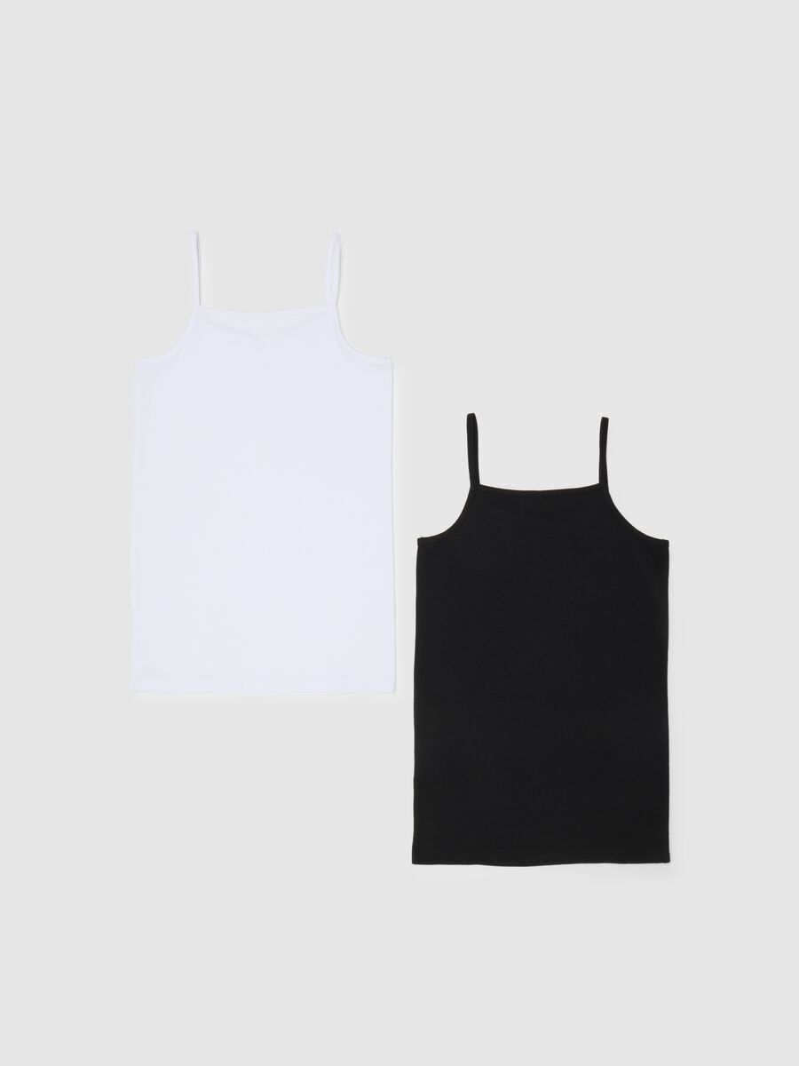 Girl's multicolour stretch cotton vest twin pack_1