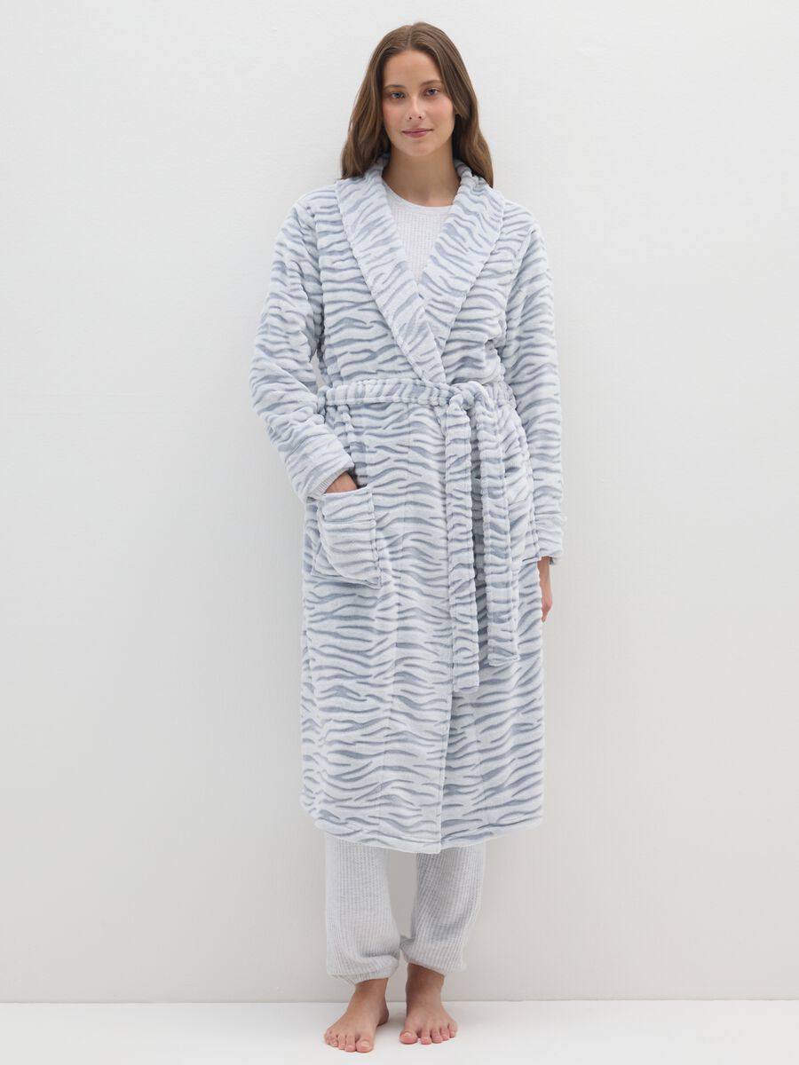 Vestaglia multicolor con cintura e tasche_1