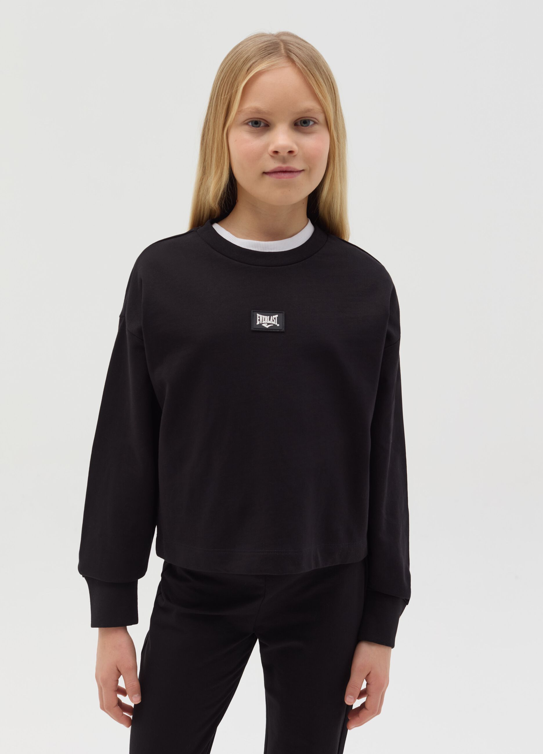 Crop sweatshirt with logo print
