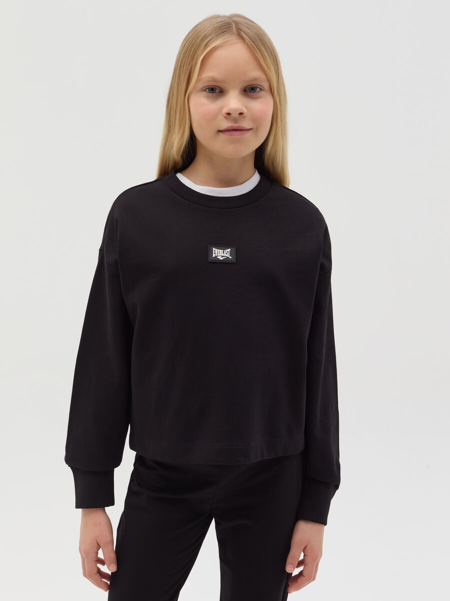 Crop sweatshirt with logo print_0