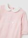 Pink pure cotton baby bodysuit with collar_2