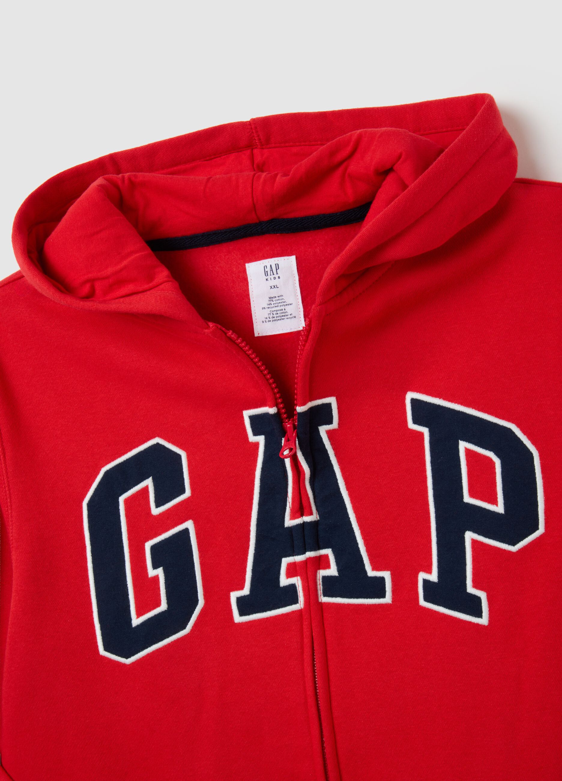 Full-zip fleece sweatshirt with logo embroidery