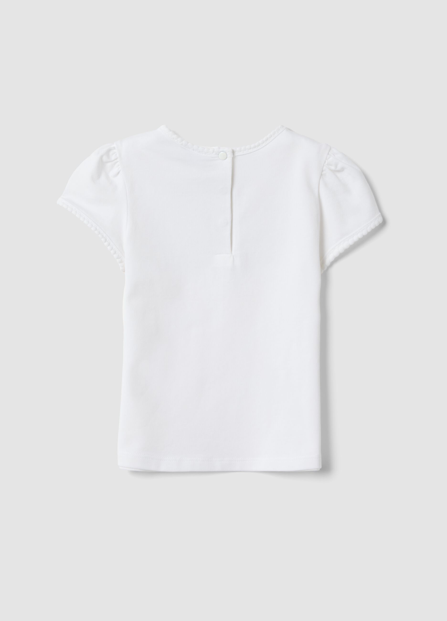 White short-sleeved stretch cotton T-shirt