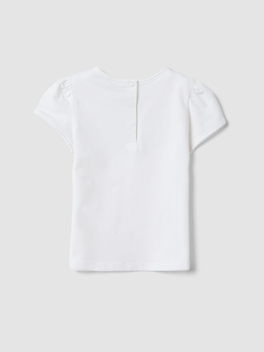 White short-sleeved stretch cotton T-shirt_1
