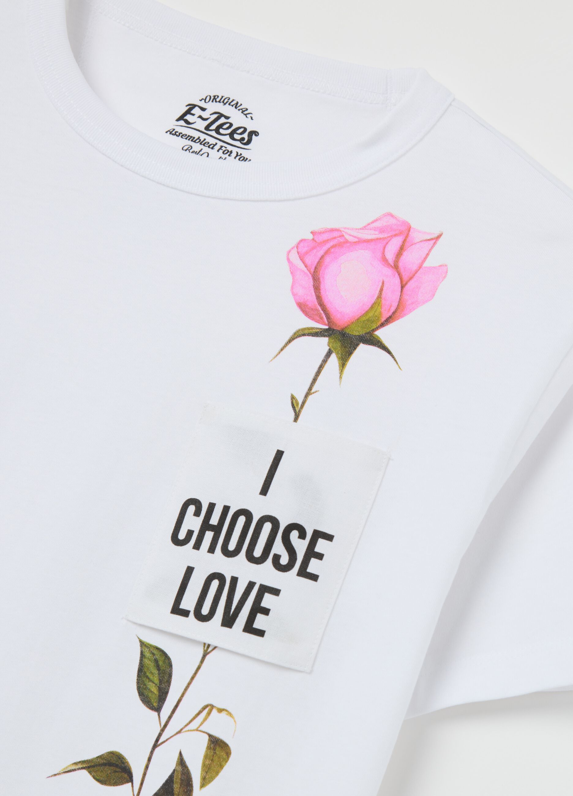 White T-shirt with "I Choose Love" print
