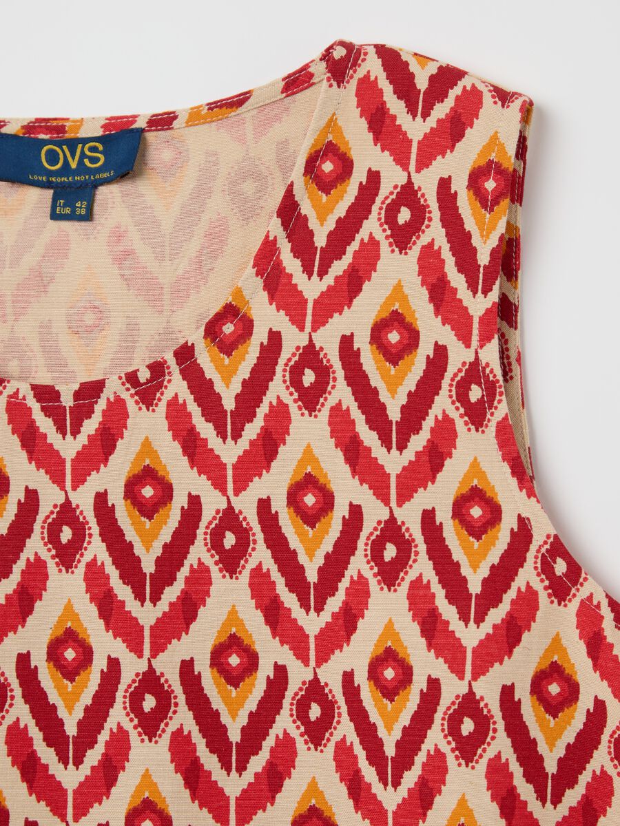 Beige tank top with ethnic pattern_5