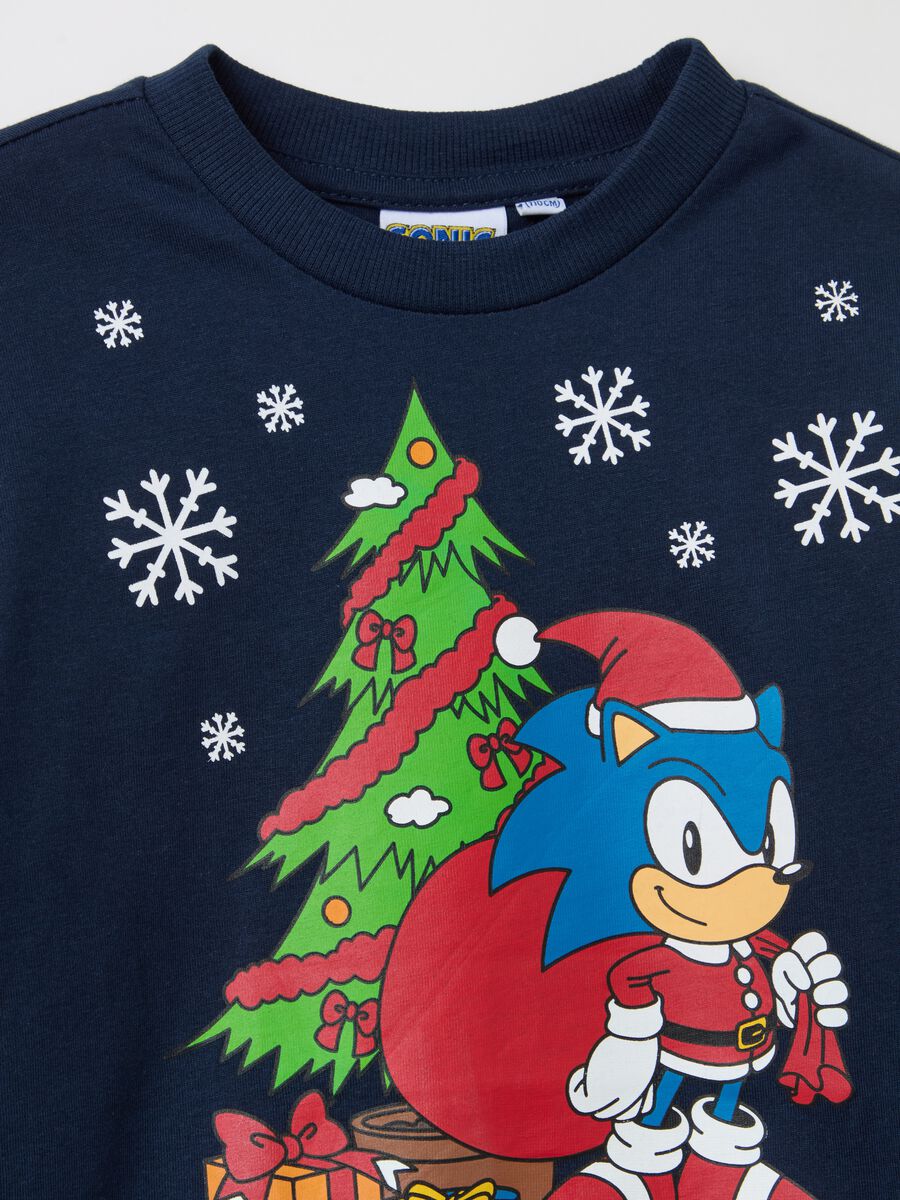 Long-sleeved T-shirt with Christmas Sonic print_2