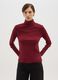 Red long sleeve turtle neck top in pure cotton regular fit_1