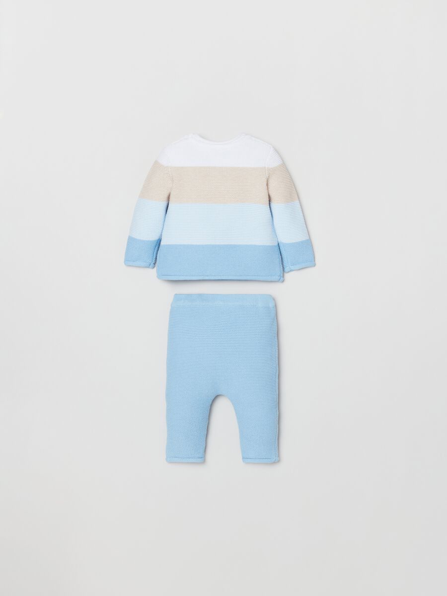Set maglia e pantaloni tricot a righe_1