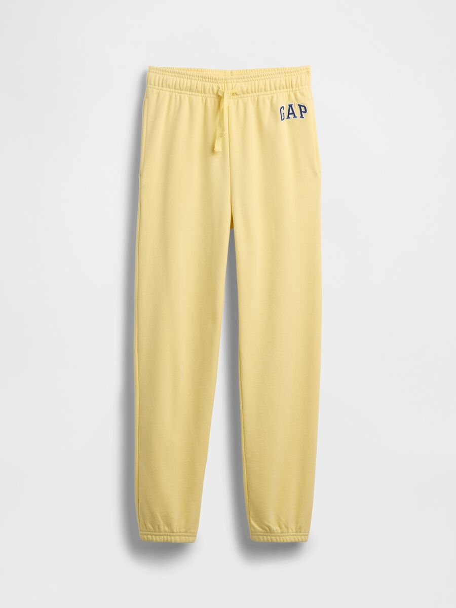 Boys' Regular Fit Yellow Cotton Blend Jogger Trousers_3