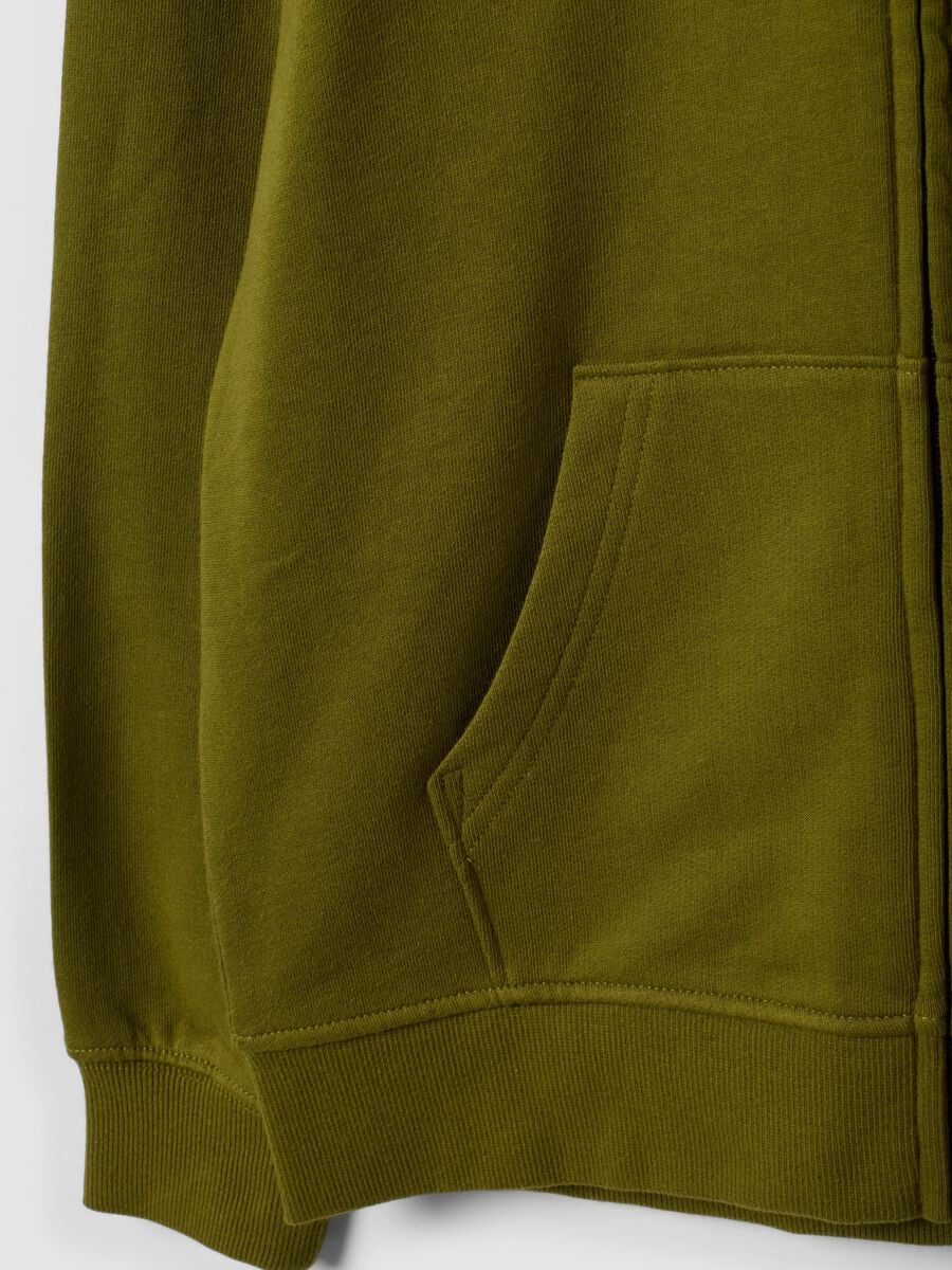 Felpa verde con cappuccio in puro cotone organico regular fit per ragazzo_5